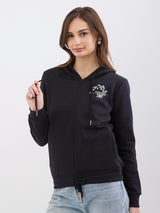 Women Sweatshirt Black Relaxed Fit