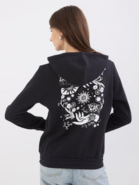 Women Sweatshirt Black Relaxed Fit
