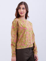 Women Sweatshirt Green Comfort Fit