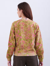 Women Sweatshirt Green Comfort Fit