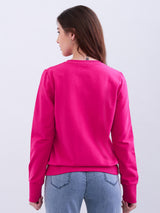 Women Sweatshirt Pink Relaxed Fit