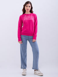 Women Sweatshirt Pink Relaxed Fit