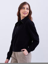 Women Sweatshirt Black Relaxed Fit