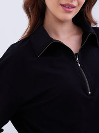 Women Sweatshirt Black Relaxed Fit