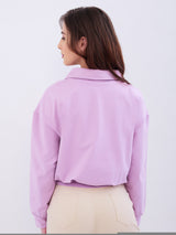 Women Sweatshirt Purple Relaxed Fit