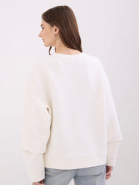 Women Sweatshirt Off White Relaxed Fit