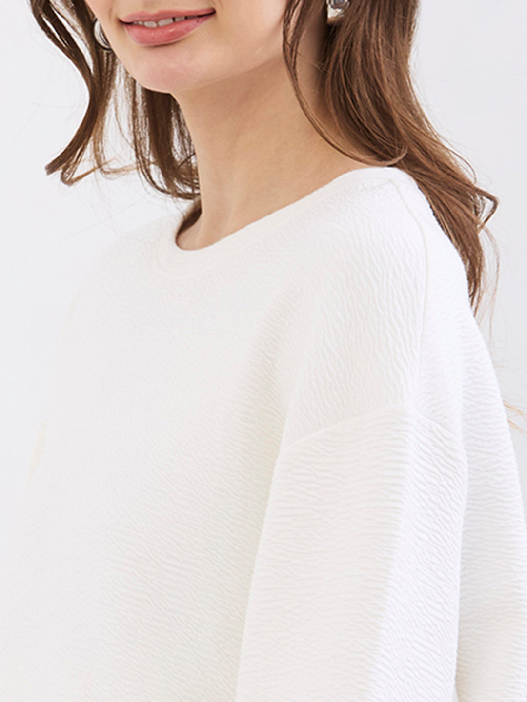 Spykar New Off White Relaxed Fit Casual Sweatshirts For Women