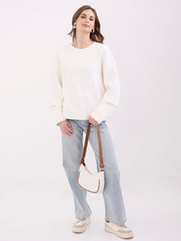 Women Sweatshirt Off White Relaxed Fit