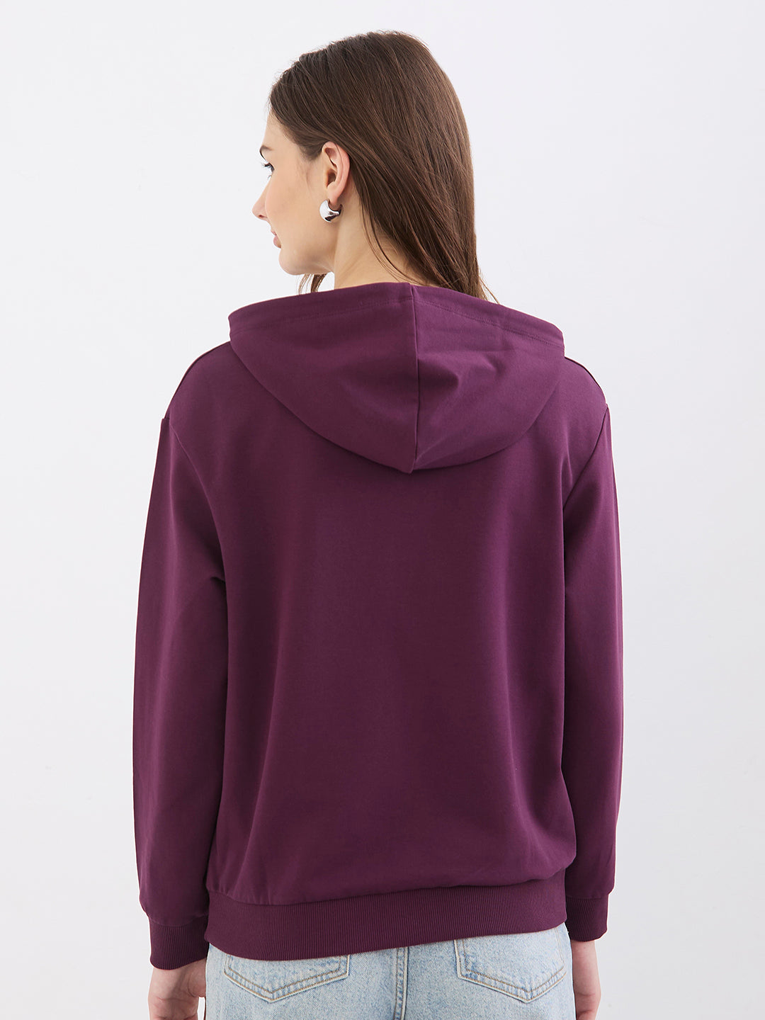 Spykar Cherry Lacquer Regular Fit Casual Sweatshirts For Women