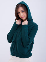 Women Sweatshirt Green Regular Fit