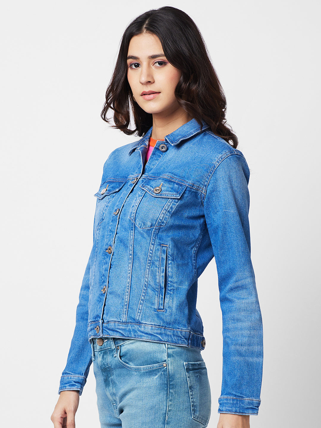 Spykar Women Washed Cotton Denim Jacket