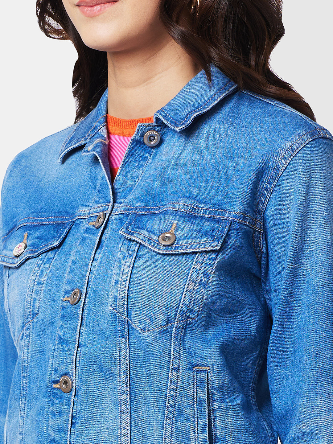 Spykar Women Washed Cotton Denim Jacket