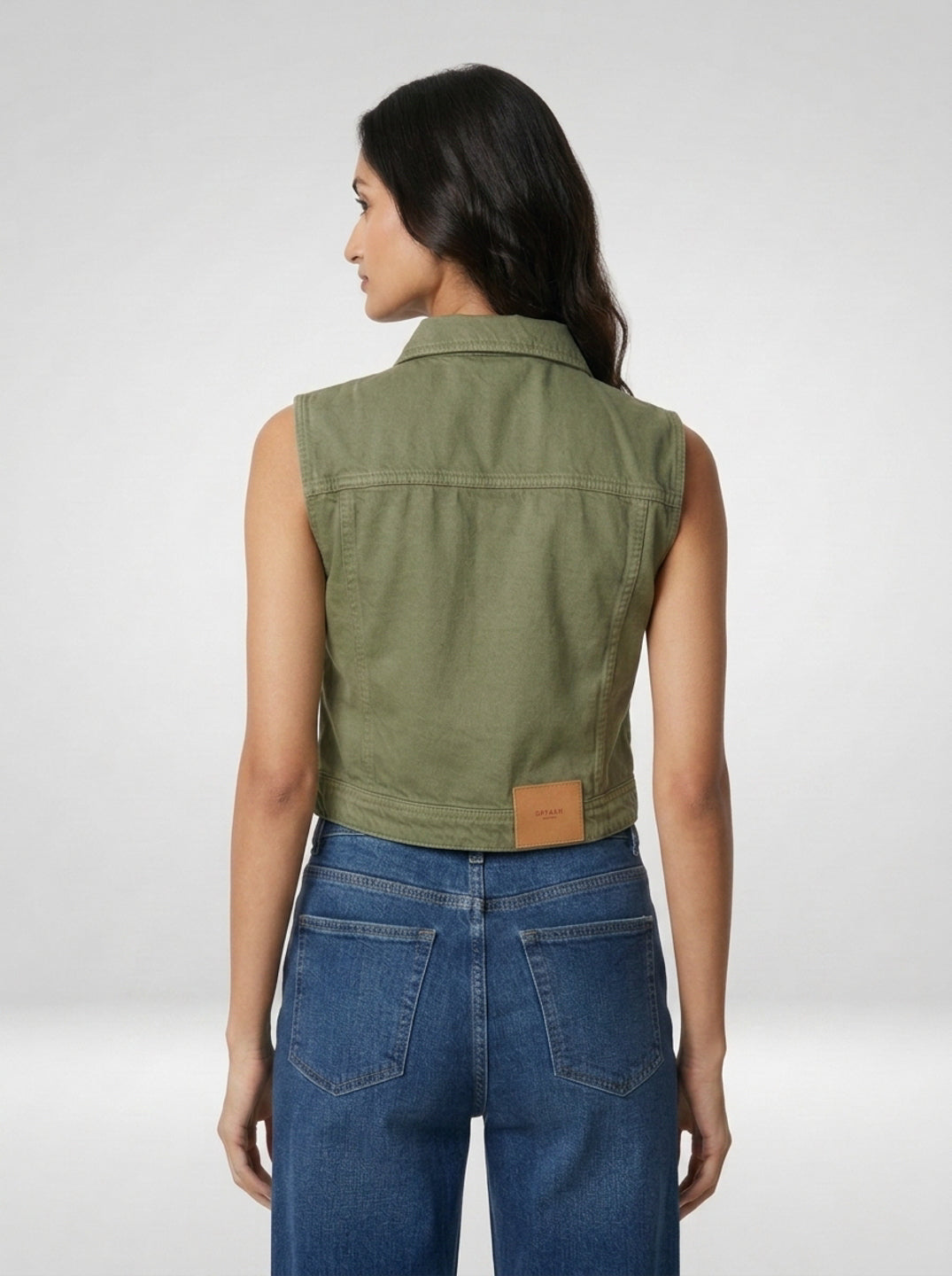 Women Jacket Solid Green Straight Fit