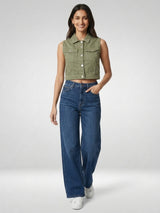 Women Jacket Solid Green Straight Fit
