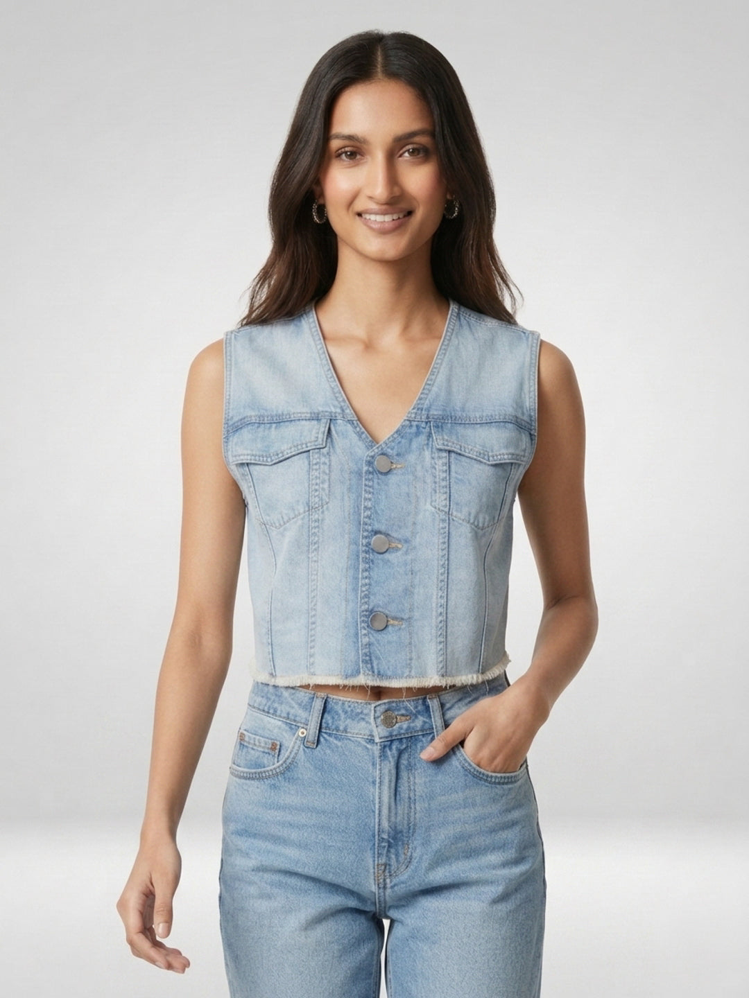 Women Jacket Solid Blue Straight Fit