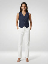Women Jacket Solid Blue Straight Fit