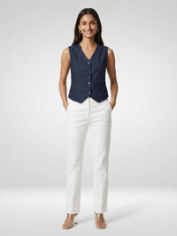 Women Jacket Solid Blue Straight Fit