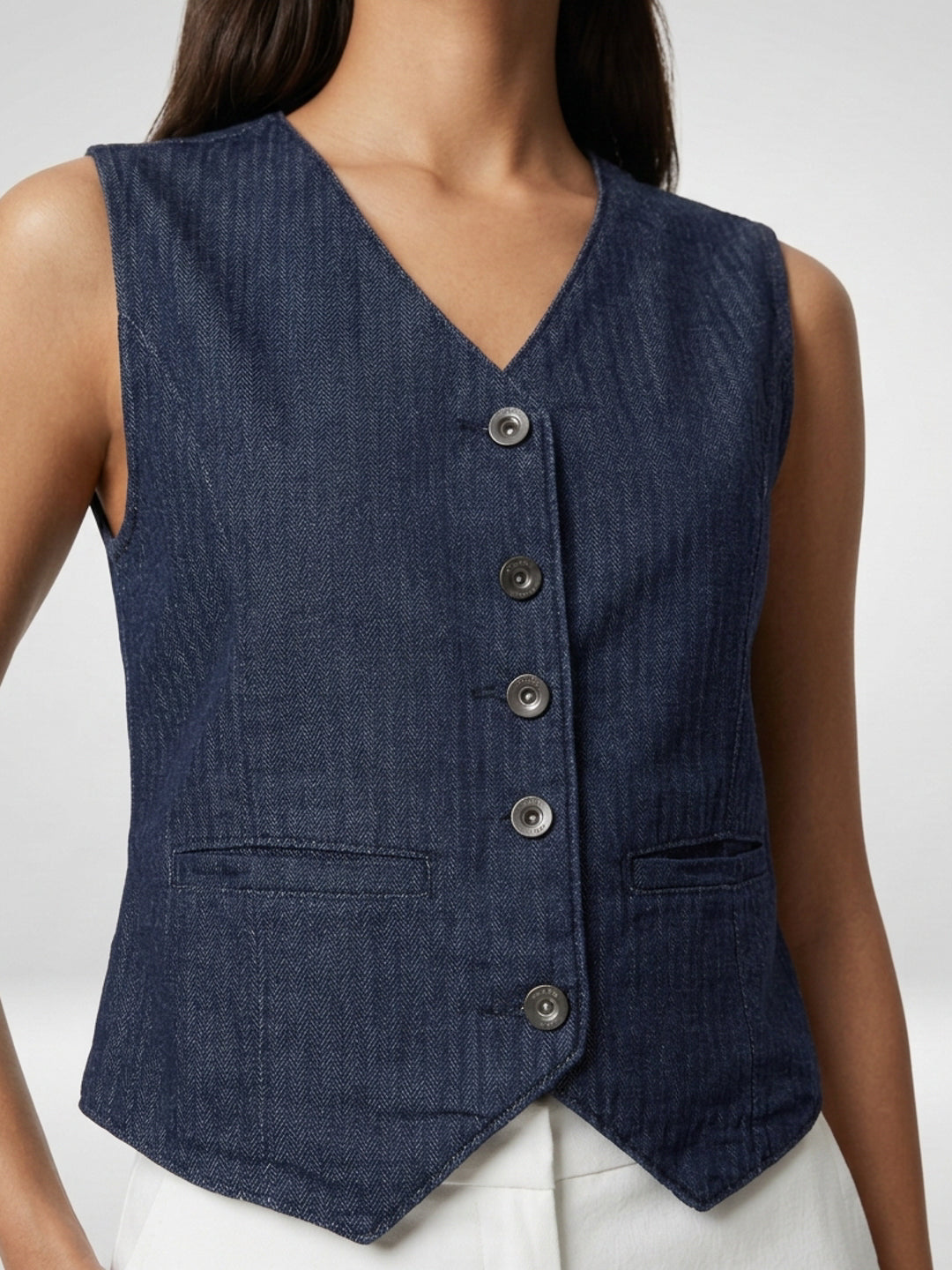 Women Jacket Solid Blue Straight Fit