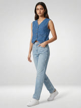 Women Jacket Denim Blue Regular Fit