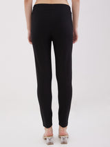 Women Trouser Straight Fit Black High Rise