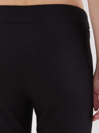 Women Trouser Straight Fit Black High Rise