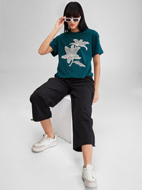 Women Cargo Baggy Fit Black