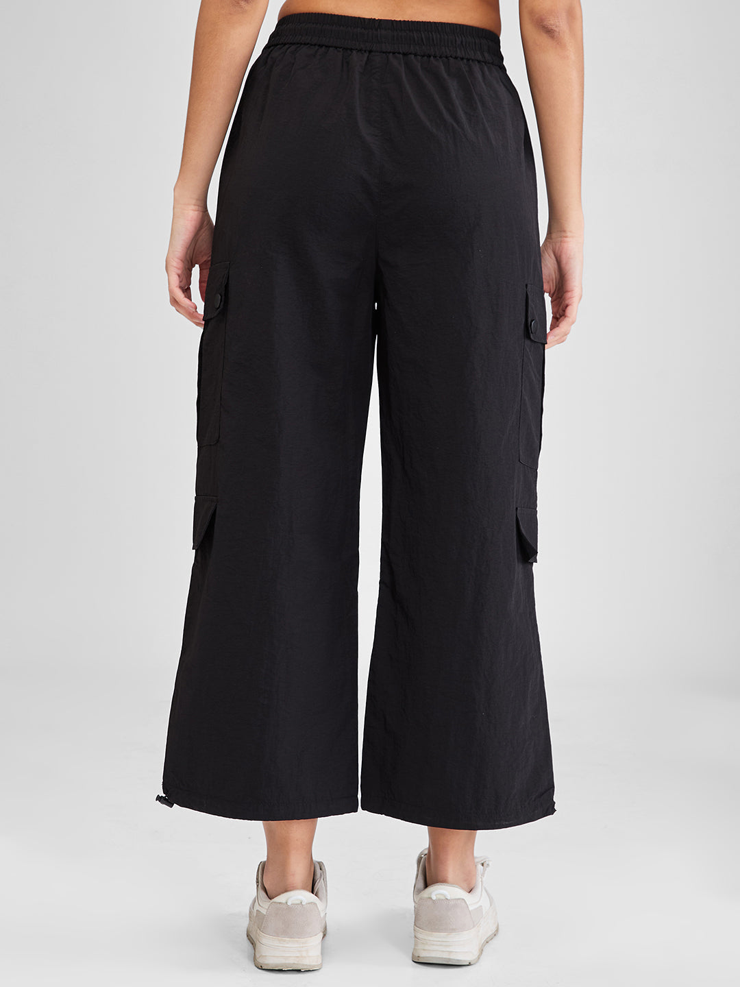 Women Cargo Baggy Fit Black