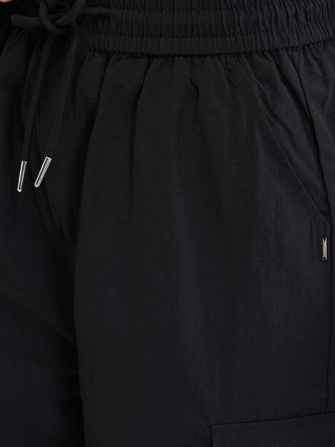 Women Cargo Baggy Fit Black