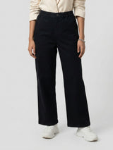 Women Trouser Straight Fit Black High Rise