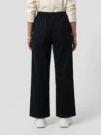 Women Trouser Straight Fit Black High Rise