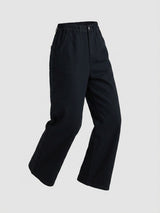 Women Trouser Straight Fit Black High Rise