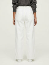 Women Trouser Straight Fit White High Rise