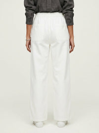 Women Trouser Straight Fit White High Rise