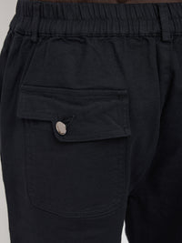 Women Trouser Straight Fit Black Mid Rise