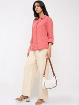 Women Trouser Straight Fit White Mid Rise