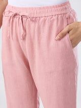 Women Trouser Pink Wide Leg High Rise