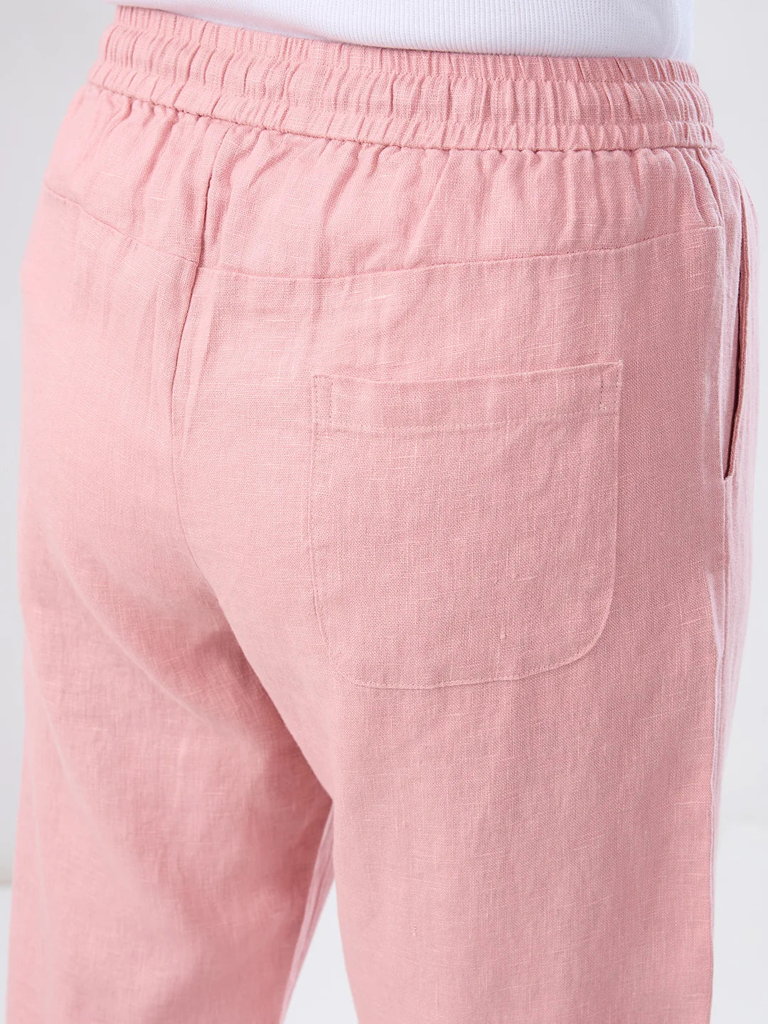 Women Trouser Pink Wide Leg High Rise