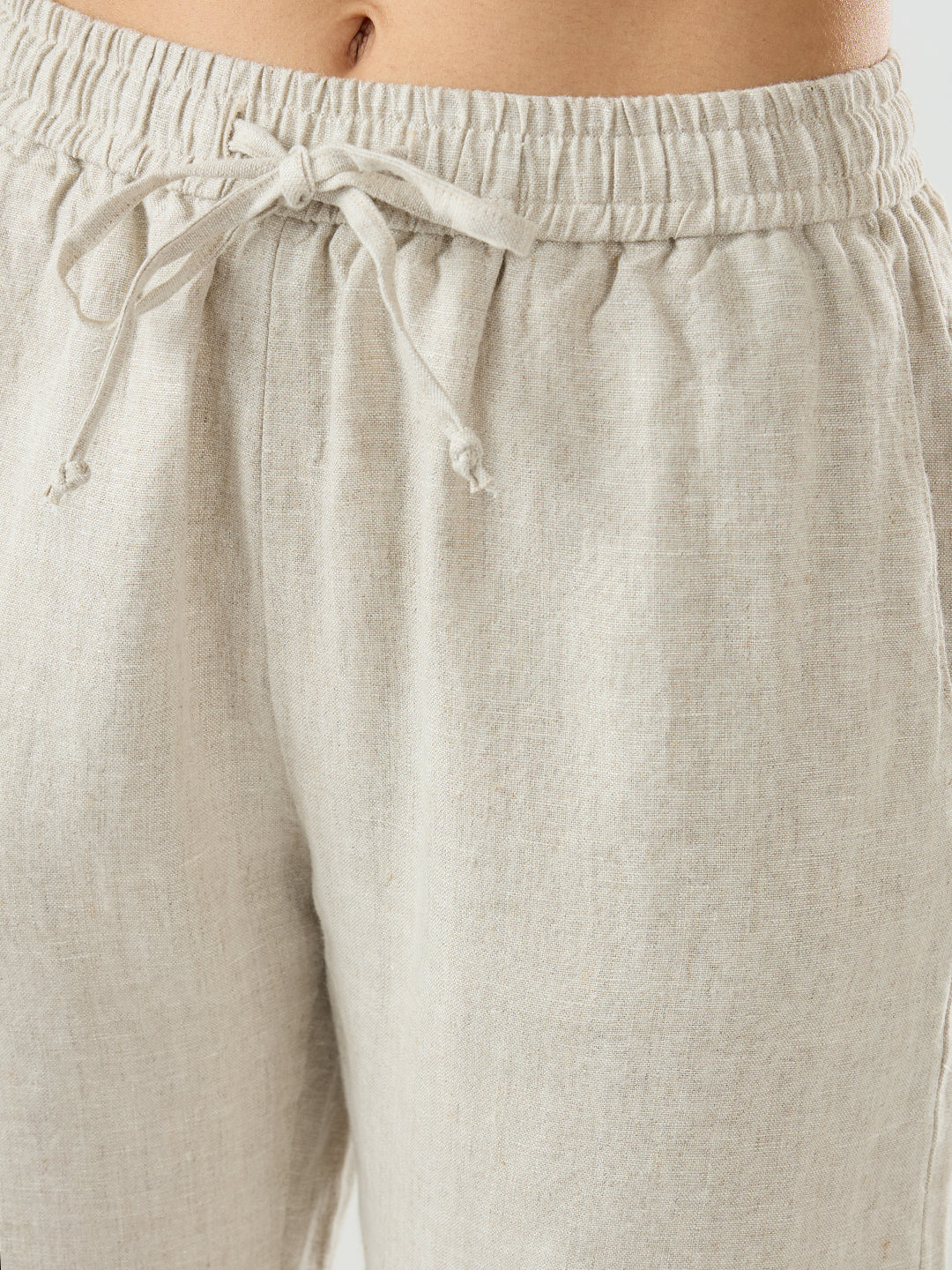 Women Trouser Wide Leg White High Rise