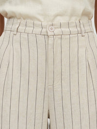 Women Trouser Wide Leg White Mid Rise