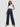 Women Trouser Wide Leg Navy Blue Mid Rise