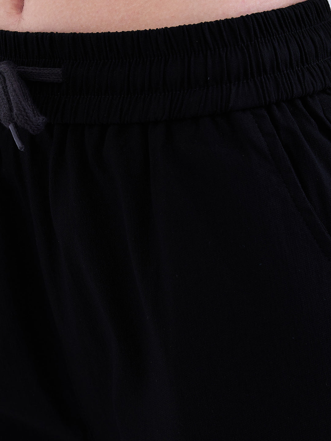 Spykar Black Mid Rise Tapered Fit Casual Trousers For Women