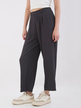 Women Trouser Wide Leg Grey High Rise