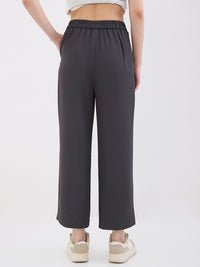 Women Trouser Wide Leg Grey High Rise