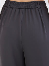 Women Trouser Wide Leg Grey High Rise