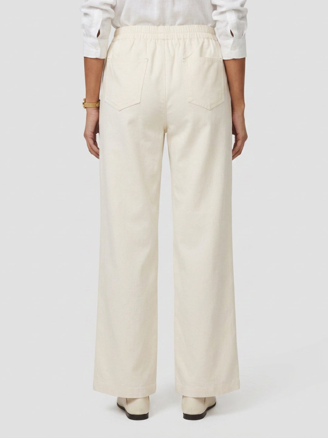 Women Trouser Straight Fit White High Rise