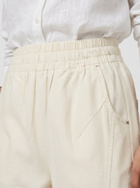 Women Trouser Straight Fit White High Rise