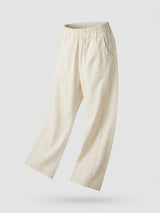 Women Trouser Straight Fit White High Rise