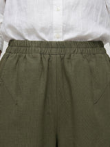 Women Trouser Straight Fit Green High Rise