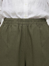 Women Trouser Straight Fit Green High Rise