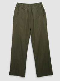 Women Trouser Straight Fit Green High Rise